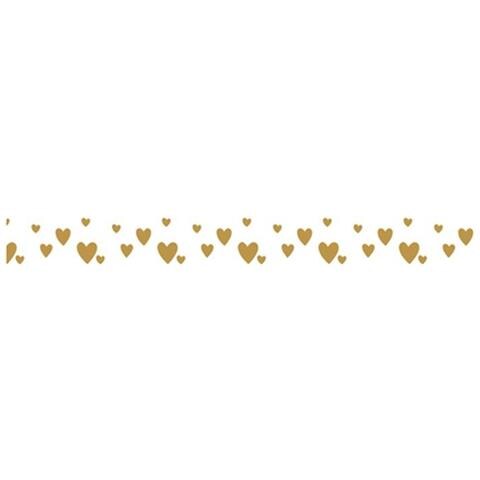 Nastro Adesivo Cuore D'oro Con Sfondo Bianco - 15 M X 1 Cm - Foto 3