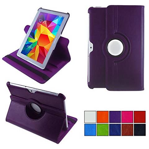 Custodia Per Samsung Galaxy Tab 10.1 N Gt-p7500 Gt-p7501 Gt-p7510 Gt-p7511, Tab 2 10.1 P5100 P5110 Smart 360° Gradi Di Rotazione Cover Supporto Protezione Case | Colore Viola - Foto 1