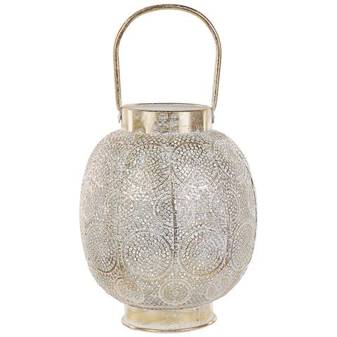 Lanterna Decorativa In Metallo Dorato 30 Cm Lantau - Foto 6