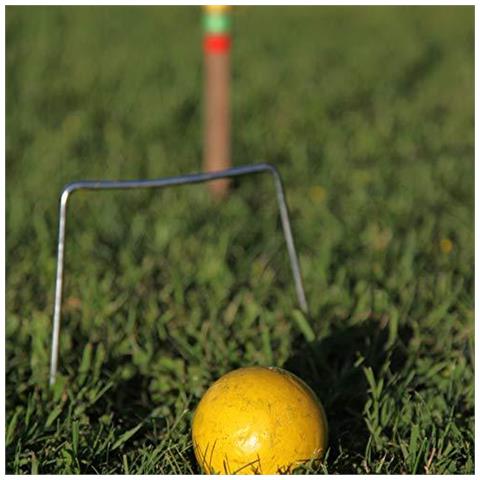 Di Unisex Croquet Gioco 4 Giocatori Adulti E Bambini Set Completo Di Carrier Bag Legno Mallet 75 Cm Naturale Brown Un Formato - Foto 2