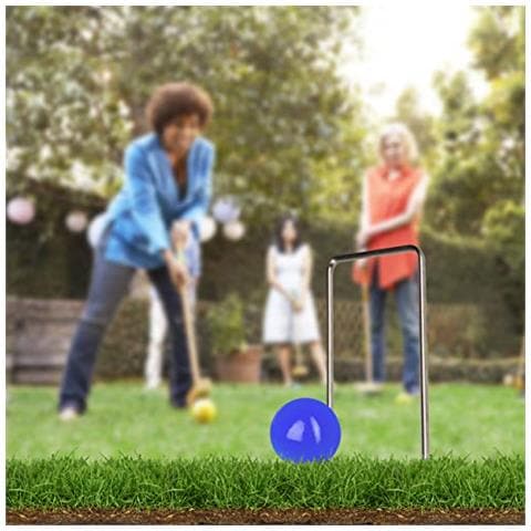 Di Unisex Croquet Gioco 4 Giocatori Adulti E Bambini Set Completo Di Carrier Bag Legno Mallet 75 Cm Naturale Brown Un Formato - Foto 4