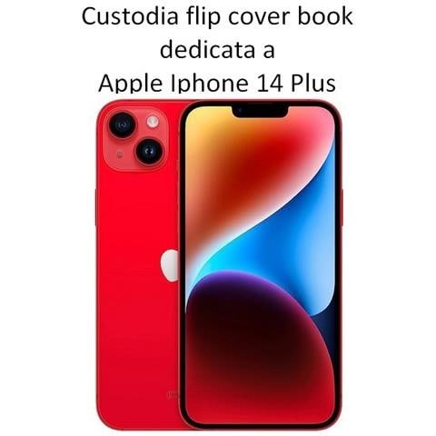 Custodia A Libro Book Case Per Apple Iphone 14 Plus Black - Foto 2