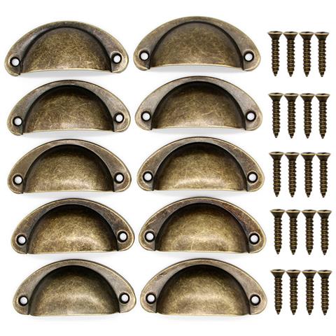 Maniglie A Ciotola Vintage Per Cassetti E Ante, Confezione Da 10 Bronze - Foto 1