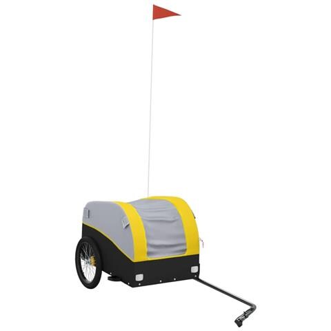 Rimorchio Da Bici Nero E Giallo 30 Kg In Ferro - Foto 2