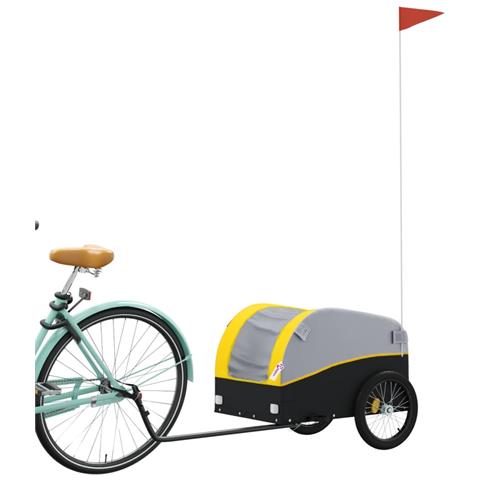 Rimorchio Da Bici Nero E Giallo 30 Kg In Ferro - Foto 3