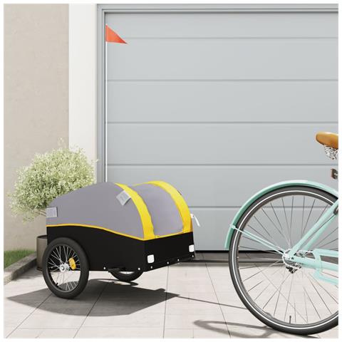 Rimorchio Da Bici Nero E Giallo 30 Kg In Ferro - Foto 1