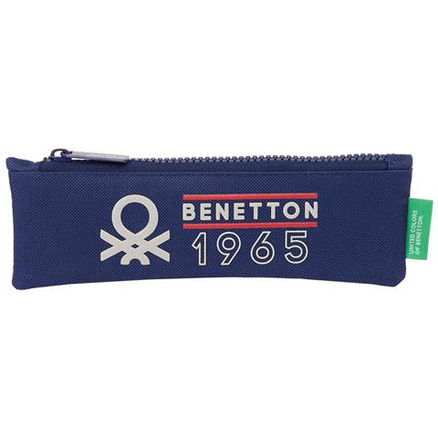 Astuccio Scuola Benetton Varsity Grigio Blu Marino 20 X 6 X 1 Cm - Foto 1