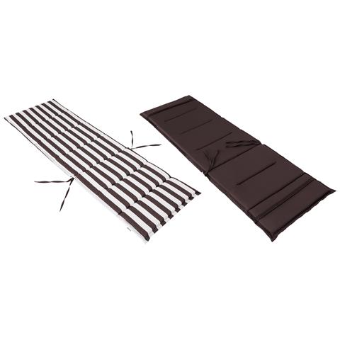 Cuscino Per Lettino Da Giardino, Facile Da Montare, Fodera Per Cuscino Per Lettino Da Giardino, Cuscino Per Sedia A Sdraio - Lunghezza 185 Cm, Larghezza 65 Cm - Marrone Con Strisce - Foto 8