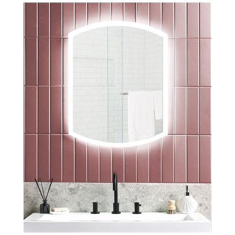 Specchio Da Bagno Con Luce Led Beziers 60 Cm 78 Cm Argento - Foto 1