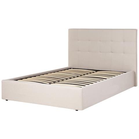 Letto Contenitore Tessuto Lorient 140 X 200 Cm Beige - Foto 8