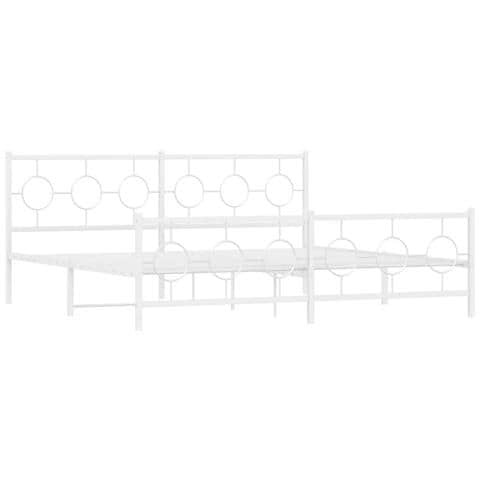 Giroletto Con Testiera E Pediera Metallo Bianco 193x203 Cm - Foto 2