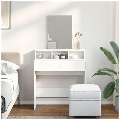 Toeletta Con Specchio Bianco 80x41x144,5 Cm - Foto 3