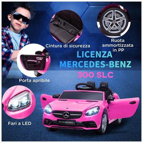 Macchina Elettrica Per Bambini 3-6 Anni Con Luci Led, Effetti Sonori E Telecomando, 107x62.5x44 Cm, Rosa - Foto 6