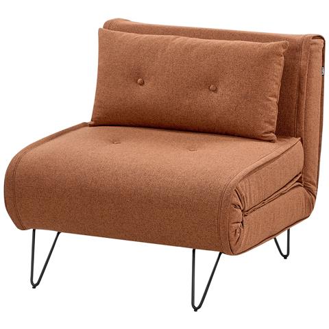 Divano Letto Singolo Vestfold Tessuto Arancione - Foto 2