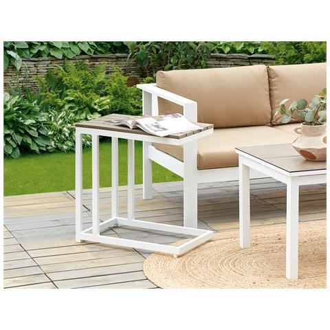 Tavolino Da Giardino Messina 60 Cm 35 Cm Bianco - Foto 1