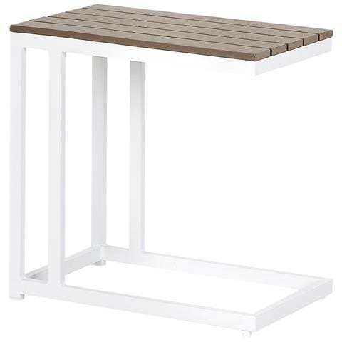 Tavolino Da Giardino Messina 60 Cm 35 Cm Bianco - Foto 2