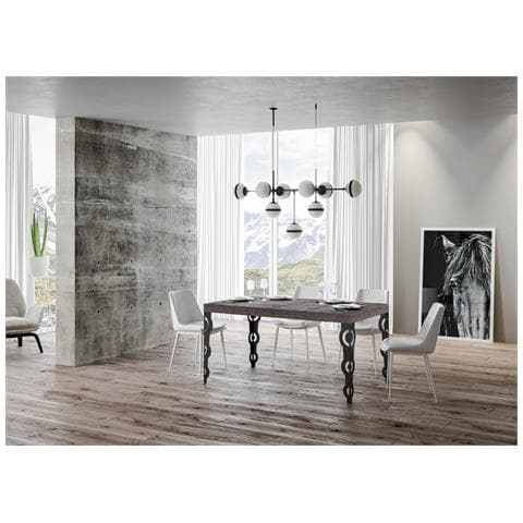 Tavolo Allungabile 90x130/234 Cm Karamay Premium Noce Telaio Antracite - Foto 4