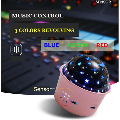 Mini Proiettore Led Stelle Voce Suono Controllo Dj Rgb Ricaricabile Portatile - Foto 3