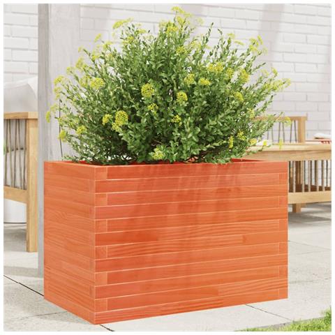 Fioriera Giardino Marrone Cera 70x40x45,5cm Legno Massello Pino - Foto 1
