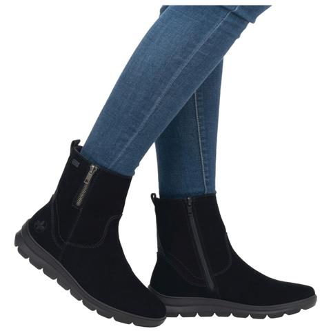 Black Casual Closed Ladies Mid Height Boots Stivaletti Pelle Scamosciata /nabuk Scarpe Donna Nero Eu 37, Z0053-00 - Foto 2