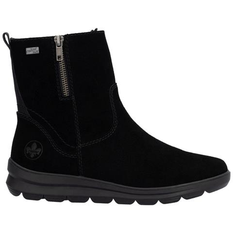 Black Casual Closed Ladies Mid Height Boots Stivaletti Pelle Scamosciata /nabuk Scarpe Donna Nero Eu 37, Z0053-00 - Foto 3