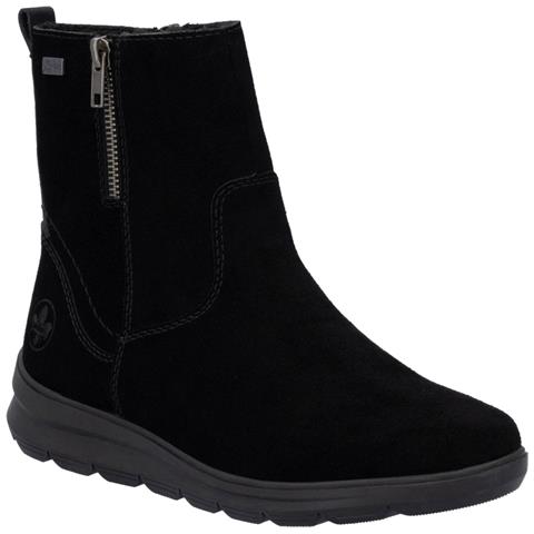 Black Casual Closed Ladies Mid Height Boots Stivaletti Pelle Scamosciata /nabuk Scarpe Donna Nero Eu 37, Z0053-00 - Foto 1