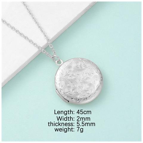 Collana Con Ciondolo A Cuore Per Donna, Collana Con Ciondolo Fotografico In Acciaio Inossidabile - Foto 2
