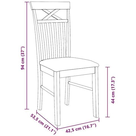 Sedie da Pranzo con Cuscini 2 pz Bianco Legno Massello di Hevea - Foto 10