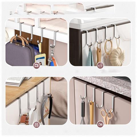 Ganci Sopraporta Per Mobili Da Cucina, Confezione Da 2 Ganci Doppi  L - Foto 2