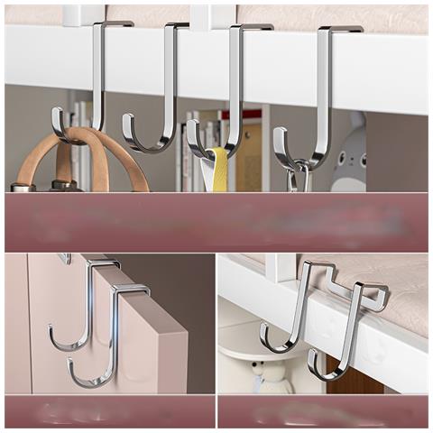 Ganci Sopraporta Per Mobili Da Cucina, Confezione Da 2 Ganci Doppi  L - Foto 4