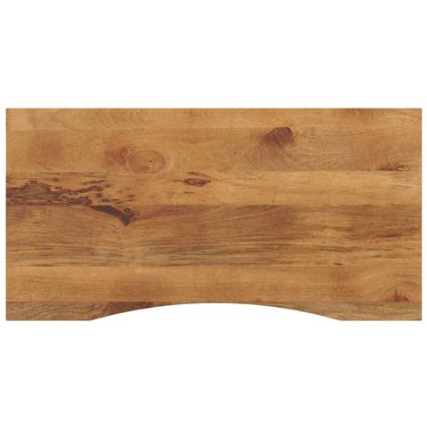 Piano Scrivania Con Curva 110x50x2,5cm Massello Grezzo Di Mango - Foto 1