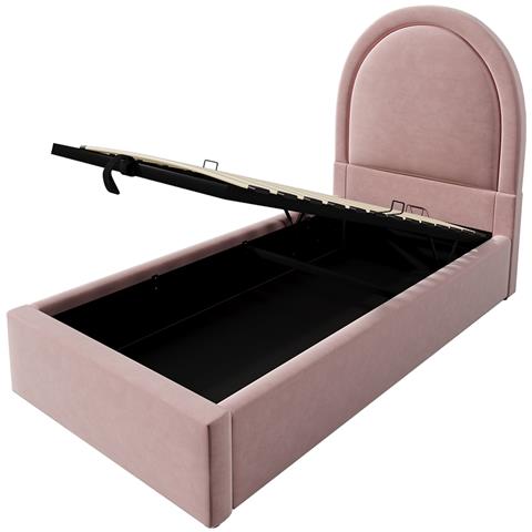 Letto Contenitore Letto Imbottito Per Bambini 90 X 190 Cm, Letto Singolo Con Motivo Cosmico, Rosa, Velluto - Foto 2