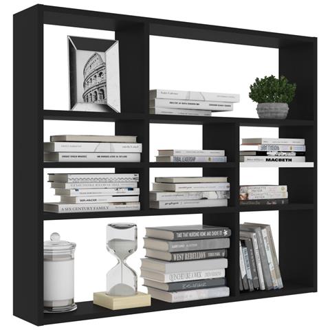 Scaffale A Parete Nero 90x16x78 Cm In Legno Multistrato - Foto 2