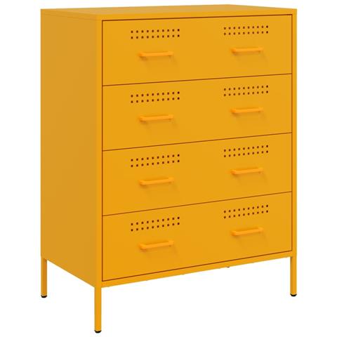 Credenza Giallo Senape 68x39x89 Cm In Acciaio - Foto 1