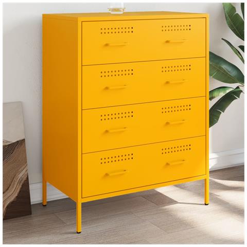 Credenza Giallo Senape 68x39x89 Cm In Acciaio - Foto 8