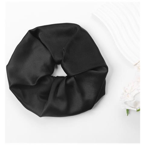 Elastico Per Capelli In Seta Da 9 Cm, 19 Momme - Delicato Accessorio Per Capelli Black - Foto 1