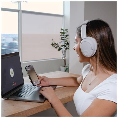 Lux ANC Auricolare Wireless A Padiglione MUSICA Bluetooth Bianco - Foto 2