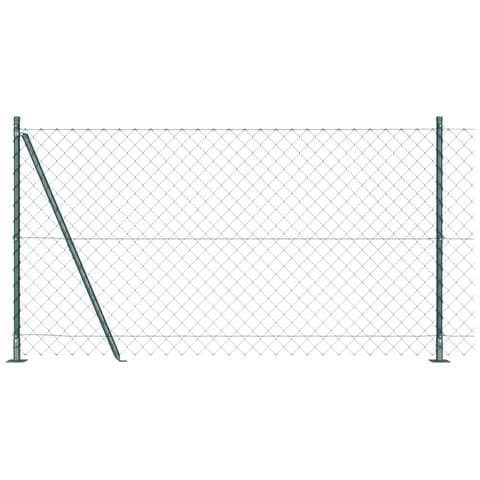 Recinzione in rete metallica con 7 pali flangiati 1,2x10 m Acciaio zincato - Foto 1