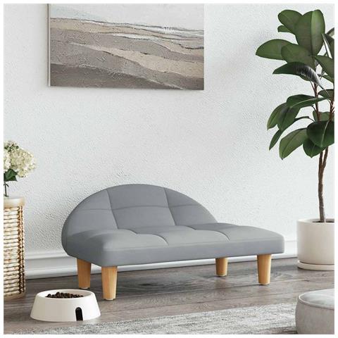 Lettino per Cani Grigio Chiaro 70x52x30 cm in Tessuto - Foto 2