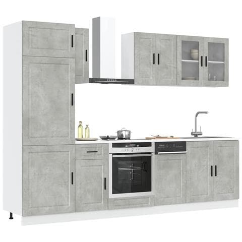 Set Mobili da Cucina 8 pz Kalmar Grigio Cemento in Truciolato - Foto 2