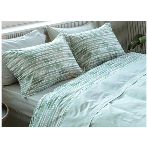 Completo Lenzuola Letto In Flanella 100% Puro Cotone Modello Bormio Dis. 2506 2 Piazze Matrimoniale Verde 2506 - Foto 1