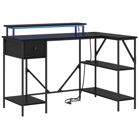 Scrivania Rovere nero 120 x 79 x 86.5 cm Legno multistrato - Foto 1