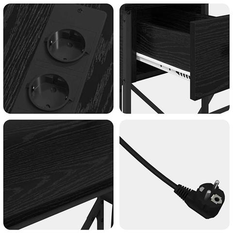 Scrivania Rovere nero 120 x 79 x 86.5 cm Legno multistrato - Foto 9