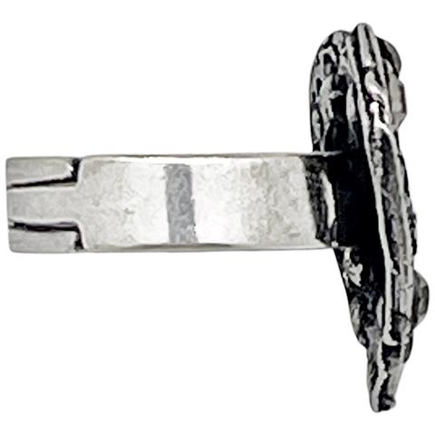 Anello Vintage Con Cuore E Cristallo Di Diamante Nero In Argento Anticato - Foto 6