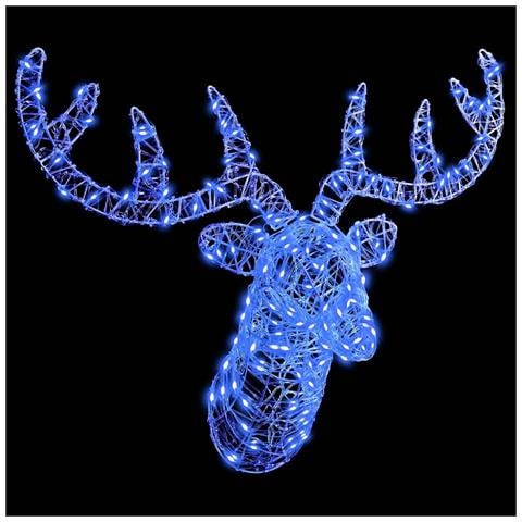Testa di Renna con 140 LED Blu 60 cm Acrilico - Foto 2