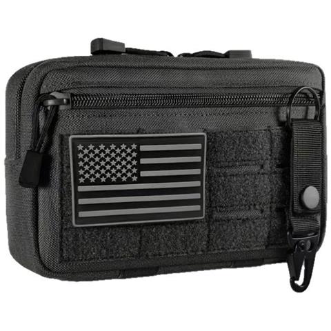 Borsa Tattica Multifunzionale Da Esterno - Custodia Compatta In Nylon Resistente All'acqua Per Compatibile Con Iphone, Compatibile Con Samsung Black - Foto 5