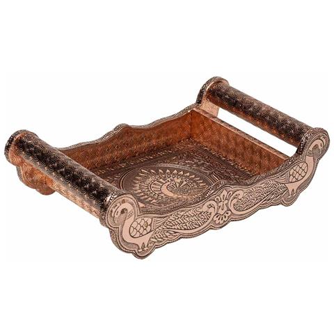 Vassoio In Metallo Goffrato Color Rame 25x13x6h - Foto 1