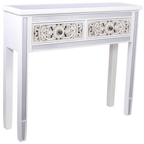 Mobile Da Ingresso In Legno E Vetro Con 2 Cassetti 95x26x80 - Foto 1