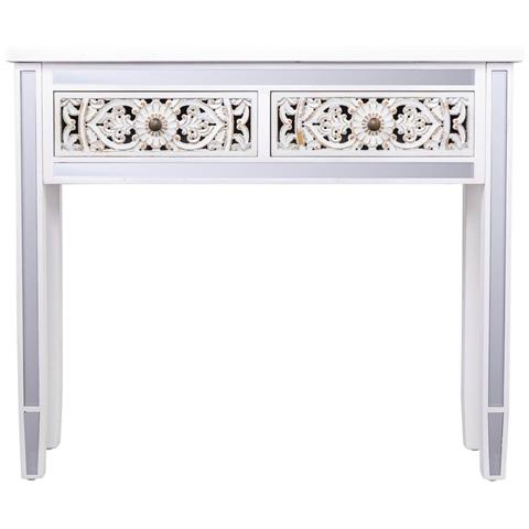 Mobile Da Ingresso In Legno E Vetro Con 2 Cassetti 95x26x80 - Foto 2