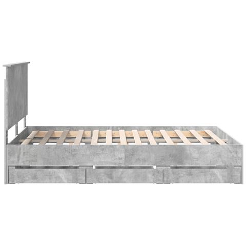 Struttura del letto con cassetto Grigio cemento 140 x 200 cm - Foto 9